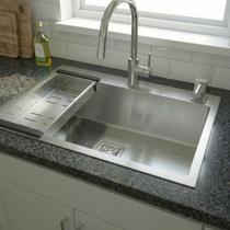 Cuba gourmet quadrada grande aço inox 304 escovada 78x45cm design sofisticado e resistente