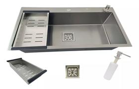 Cuba Gourmet Quadrada Grande Aço Inox 304 Escovada