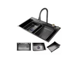 Cuba Gourmet Torneira Cascata Aço Inox Black 75x46x23 Cuba Gourmet Torneira Cascata Aço Inox Black 75x46x23