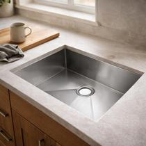 Cuba Inox 304 1mm Escovado 60x40cm Cozinha Gourmet Com Válvula 412 Instalação Embutir ou Sobrepor