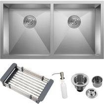 Cuba Inox 304 Quadrada Gourmet 78x40 + Acessórios