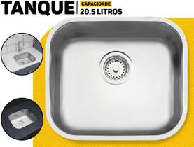 Cuba Inox 40x34cm Embutir Cozinha Compacta Lavabo Pia Retangular Tramontina Aço Inox Durável E Moderna