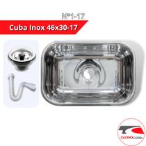 Cuba Inox 430 pia cozinha N1 Extra Funda 46x30x17 + Válvula + Sifão