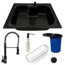 Cuba inox black 50x40cm + torneira gourmet e lixeira embutir Cuba inox black 50x40cm + torneira gourmet e lixeira embutir