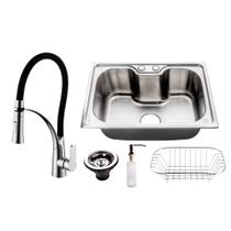 Cuba Inox C/ Torneira Flexível Gourmet Cozinha Monocomando