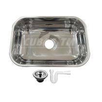 Cuba Inox Cozinha Funda N1 46x30x17cm Aço 304 Tecnocuba Válvula e Sifão Flexível
