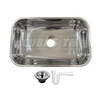 Cuba Inox Cozinha Funda N2 56x34x17cm Aço 304 Tecnocuba Válvula e Sifão Flexível