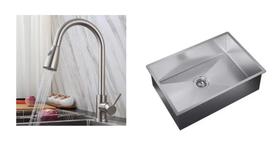 Cuba Inox Cozinha Quadrata Embutir 50x40 + Troneira Escovada Cuba Inox Cozinha Quadrata Embutir 50x40 + Troneira Escovada