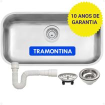 Cuba Inox de Cozinha Numero 2 Tramontina 56x34x17 Prime Lavínia Luxo Escovado Sifão