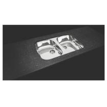 Cuba Inox Dupla 44,6 X 76,8cm C/ Válvula De 4 1/2 Acabamento Alto Brilho
