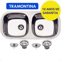Cuba Inox Dupla Tramontina Cozinha Grande 72X34 Isis Polida Brilho