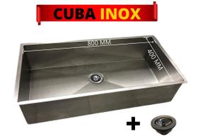 Cuba Inox Embutir Quadrada Gourmet 80x40 P/ Todos Ambientes