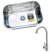 Cuba inox extra funda n1 46x30x19cm e torneira 100% em inox