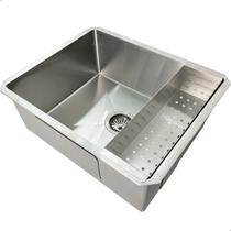 Cuba Inox Gourmet 50x40cm Quadrada Com Cesto Escorredor Cuba De Embutir Embutir Bancada Pia Cozinha Aço Inox 304
