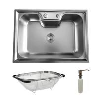 Cuba Inox Gourmet Sobrepor + Dosador + Escorredor Multiuso