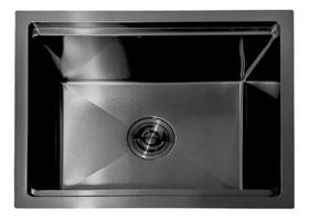 Cuba Inox Preta Support Cozinha Sobrepor Ou Embutir 50x40cm