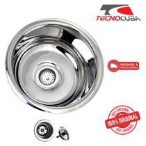 Cuba Inox Redonda 30x15 Aço Inox 430 Polido Alto Brilho