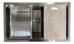 Cuba Inox Support Sobrepor Embutir 60x40 Tabua E Escorredor