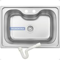 Cuba Inox Tramontina Cozinha Gourmet Morgana 60 FX Acetinada Fosca C/Sifão