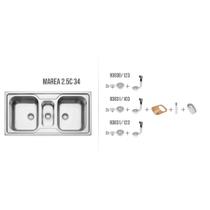 Cuba Inox Tramontina Retangular Dupla 100x50 C/aux 93831123