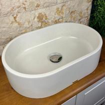 Cuba Lavabo Apoio Banheiro OvalConcreto Sobrepor Brilhante Pia Grande