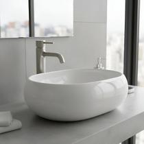 Cuba Lavabo de Apoio Oval Branca Ceramica 45,5x35x13,5cm - Paraty