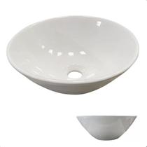 Cuba Lavabo de Apoio Redonda Branca 100% Louça 35cm - Peq Def