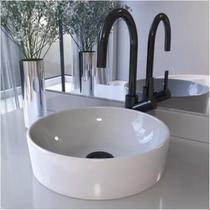 Cuba Lavabo de Apoio Redonda Branca 30x12cm - Angra