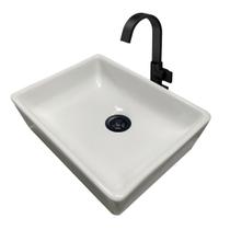 Cuba Lavabo de Apoio Retangular Branca 100 Louça 38,5cm Peq. Def. Guaruja