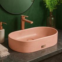 Cuba Lavabo de Apoio Sobrepor Rosa Banheiro Pia Oval Pequena