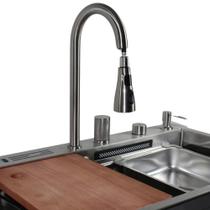 Cuba Multifuncional Inox Para Cozinha Aço Escovado C/Acessórios NK80462 Cuba Multifuncional Inox Para Cozinha Aço Escovado C/Acessórios NK80462