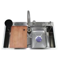 Cuba Multifuncional Inox Para Cozinha com Acessórios cor grafite