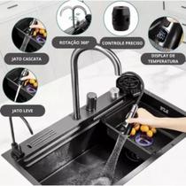 Cuba Multifuncional Inox Para Cozinha Com Acessórios Cor Grafite NK80461