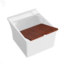 Cuba multiuso com mesa e esfregador em madeira - deca l.110.17 Cuba multiuso com mesa e esfregador em madeira - deca l.110.17