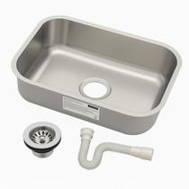 Cuba N1 Funda Aço Inox De Embutir Tramontina 47x30x14,5 Com Válvula E Sifão