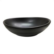 Cuba Oval Pia Apoio Banheiro Lavabo 41x33cm Cerâmica Preto Fosco