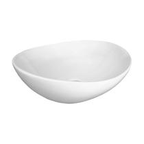 Cuba para Banheiro Cerâmica Branca Oval 40cm Reno RC 8002