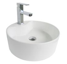 Cuba para Banheiro Cerâmica Branca Redonda 40cm Reno RC 100