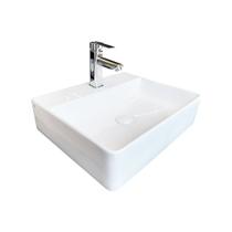 Cuba para Banheiro Cerâmica Branca Retangular 50,5cm Reno RC 550