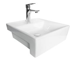 Cuba para Banheiro Cerâmica de Semi Encaixe Branca Quadrada 42cm Reno RC 3000 Cuba para Banheiro Cerâmica de Semi Encaixe Branca Quadrada 42cm Reno RC 3000