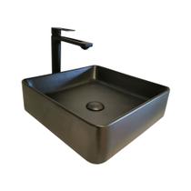 Cuba para Banheiro Cerâmica Preta Quadrada 40cm Reno RC 351