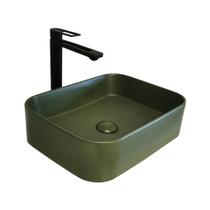 Cuba para Banheiro Cerâmica Verde Fosca Retangular 45cm Reno RC 480 Cuba para Banheiro Cerâmica Verde Fosca Retangular 45cm Reno RC 480