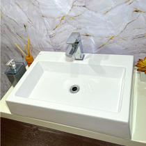 Cuba para banheiro de apoio 56x39 Paris em mármore sintético retangular - Art Cubas