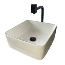 Cuba para banheiro grande cuba de louca cerâmica Apoio Quadrada 35X35 De Louça Firenze Branco lavabo