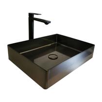 Cuba para Banheiro Inox Gun Gray Retangular 48cm RC 330 Cuba para Banheiro Inox Gun Gray Retangular 48cm RC 330