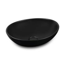 Cuba para Banheiro Manplex 7007 Oval 44x33cm Preto Fosco