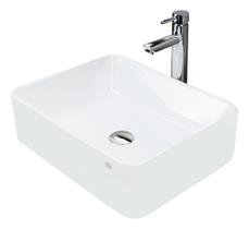 Cuba Para Banheiro Pia Retangular De Apoio Cerâmica SLIM 48x37x13cm Smart Depot Cuba Para Banheiro Pia Retangular De Apoio Cerâmica SLIM 48x37x13cm Smart Depot