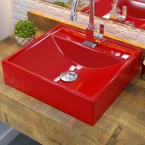 Cuba para Banheiro Quadrada Vermelho Q39 - Compace Cuba para Banheiro Quadrada Vermelho Q39 - Compace