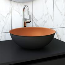 Cuba para Banheiro Redonda Cobre/Preto Bn3674 - Tecno Mobili