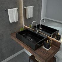 Cuba para Banheiro RT55W Retangular Florenza Compace Preto